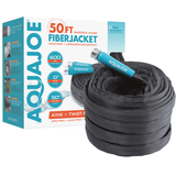 Aqua Joe 50ft Ultra Flexible Kink-Free Fiberjacket Garden Hose Metal Fittings