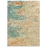 Carson Carrington Style Haven Jelsa Distressed Abstract Teal/ Orange Area Rug 6 7 x 9 2 6 x 9 Indoor Living Room Bedroom Dining Room Orange