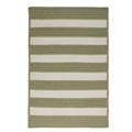 Colonial Mills 5 x 7 Green and White Handmade Rectangular Striped Area Throw Rug
