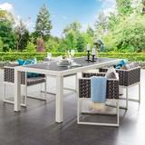 Modway Stance 90.5 Outdoor Patio Aluminum Dining Table in White Gray