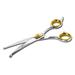 Sharf Dog Grooming Scissors Gold Touch 6.5 Inch Straight Professional Dog Grooming Shear with Safety Round Tip