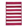Colonial Mills 5 Red and White Handmade Square Striped Area Throw Rug