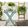 Safavieh Covina Outdoor Tray Table w/ Removable Top - Rustic Blue