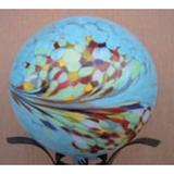 10 Sky Blue and Red Marbled Glass Outdoor Patio Garden Gazing Ball