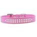 Mirage Pet Products613-03 BPK-20 Two Row Pearl Dog Collar Bright Pink - Size 20