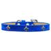 Mirage Pet 633-15 BL10 Silver Fleur De Lis Widget Dog Collar Blue Ice Cream - Size 10