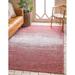 Unique Loom Ombre Indoor/Outdoor Modern Rug Rust Red/Gray 5 1 x 8 Rectangle Abstract Coastal Perfect For Patio Deck Garage Entryway