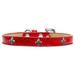 Mirage Pet 633-15 RD20 Silver Fleur De Lis Widget Dog Collar Red Ice Cream - Size 20