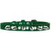 Mirage Pet Products Silver Spike and Clear Jewel Croc Dog Collar Emerald Green Size 16