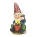 Zingz & Thingz 7.25 Blue and Green Gardening Gnome Solar Outdoor Garden Statue