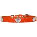 Mirage Pet Products Croc Crystal Heart Dog Collar Orange Size 10