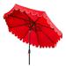 Safavieh Venice 9 Market Crank Tilt Patio Umbrella Red/White