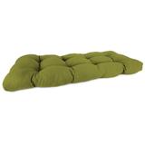 Jordan Manufacturing 44 x 18 Veranda Kiwi Green Solid Rectangular Tufted Outdoor Wicker Settee Bench Cushion with Rounded Back Corners