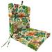 Jordan Manufacturing 44 x 22 Lensing Jungle Multicolor Floral Rectangular Outdoor Chair Cushion with Ties and Hanger Loop