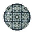 Noble House Kaia Outdoor 7 10 Round Medallion Area Rug in Blue and Green