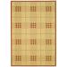 SAFAVIEH Courtyard Fulham Geometric Checkers Indoor/Outdoor Area Rug 6 7 x 9 6 Natural/Terracotta