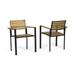 GDF Studio Pelham Outdoor Industrial Acacia Wood Dining Chairs Set of 2 Teak and Black