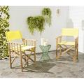 Safavieh Laguna Outdoor Patio Director Chair Set of 2-Natural/Yellow