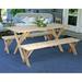 Creekvine Designs Red Cedar Picnic Table with Detached Benches-Size:4