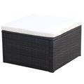 vidaXL Ottoman Outdoor Footstool for Backyard Garden Poolside Poly Rattan