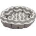 Hip Zig Zag Shearling Round Pets Bed - Grey & White