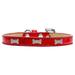 Mirage Pet 633-1 RD12 Silver Bone Widget Dog Collar Red Ice Cream - Size 12