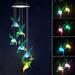 Hummingbird Solar Garden Decor Waterproof Hummingbird Solar Wind Chimes Changing Colors Solar Garden Lights for Garden Yard Porch Patio Hanging Hummingbird Decor