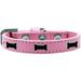 Mirage Pet 631-4 LPK14 Black Bone Widget Dog Collar Light Pink - Size 14