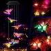 Solar Wind Chime Light EpicGadget Solar Powered Color Changing LED Hanging Butterfly Wind chime Light for Outdoor Indoor Gardening Yard Pathway Decoration (Purple Wing Butterfly)