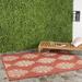 SAFAVIEH Courtyard Jenny Geometric Medallion Indoor/Outdoor Area Rug 5 3 x 7 7 Red/Natural