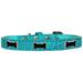 Mirage Pet 720-13 TQC18 Black Bone Widget Croc Dog Collar Turquoise - Size 18