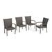 Brown Outdoor Wicker Stackable Arm Club Chairs (Set of 4)