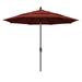 California Umbrella 11 Ft. Octagonal Aluminum Collar Tilt Patio Umbrella W/ Crank Lift & Fiberglass Ribs - Matted Black Frame / Sunbrella Canvas Henna Canopy