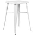 Emma + Oliver Commercial Grade 23.75 Square White Metal Indoor-Outdoor Bar Height Table