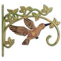 Cast Iron Plant Hanger Hook Antiqued Brown Flying Hummingbird 11.25 Wide by Flag Emotes