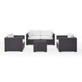 Crosley Furniture Biscayne 5 Piece Metal Patio Sofa Set in Brown/White