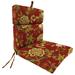 Jordan Manufacturing 44 x 22 Alberta Salsa Red Floral Rectangular Outdoor Chair Cushion with Ties and Hanger Loop