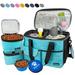 PetAmi Dog Travel Bag Travel Pet Bag Organizer Dog Food Travel Bag with Food Container and Bowls Dog Travel Supplies Gift Accessories for Weekend Camping Dog Cat Diaper Bag (Sea Blue Medium)