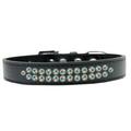 Mirage Pet Products613-02 BK-20 Two Row AB Crystal Dog Collar Black - Size 20