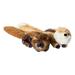 DII Bone Dry Crinkle Noise Squeaking Plush Body Dog Toy 2 Piece Charlie Fox & Bo Beaver Woodland Friends Pet Toy for Small Medium and Large Dogs