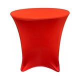 Your Chair Covers - 30 x 30 inch Lowboy Cocktail Round Stretch Spandex Table Cover Red for Wedding Party Birthday Patio etc.