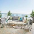 Modway Riverside 6 Piece Outdoor Patio Aluminum Set in White Gray