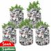 Gothic Grow Bags 5-Pack Day of the Dead Skulls Heavyduty Fabric Pots with Handles for Plants 2 Sizes Multicolor by Ambesonne