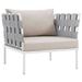 Harmony Outdoor Patio Aluminum Armchair White Beige