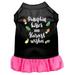Mirage Pet Pumpkin Kisses Screen Print Dog Dress Black with Bright Pink Sm