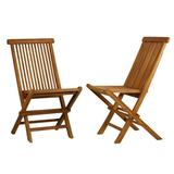 Bare Decor Vega Golden Teak Wood Outdoor Folding Chair (Set of 2)