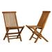 Bare Decor Vega Golden Teak Wood Outdoor Folding Chair (Set of 2)