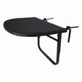 Oakland Living Wicker and Metal Indoor/Outdoor Foldable Balcony Table with Adjustable Clamps - Black