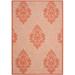 Safavieh Courtyard Jessie Damask Outdoor Indoor/Outdoor Area Rug 5 3 x 7 7 Natural/Terracotta