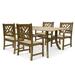 VIFAH Renaissance Outdoor 5-piece Hand-scraped Wood Patio Dining Set